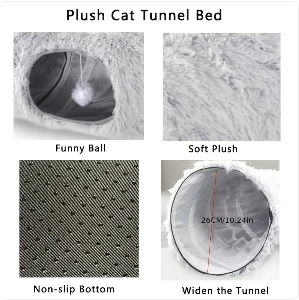 SnuggleSoft Cat Haven - Foldable Winter Tunnel & Nest