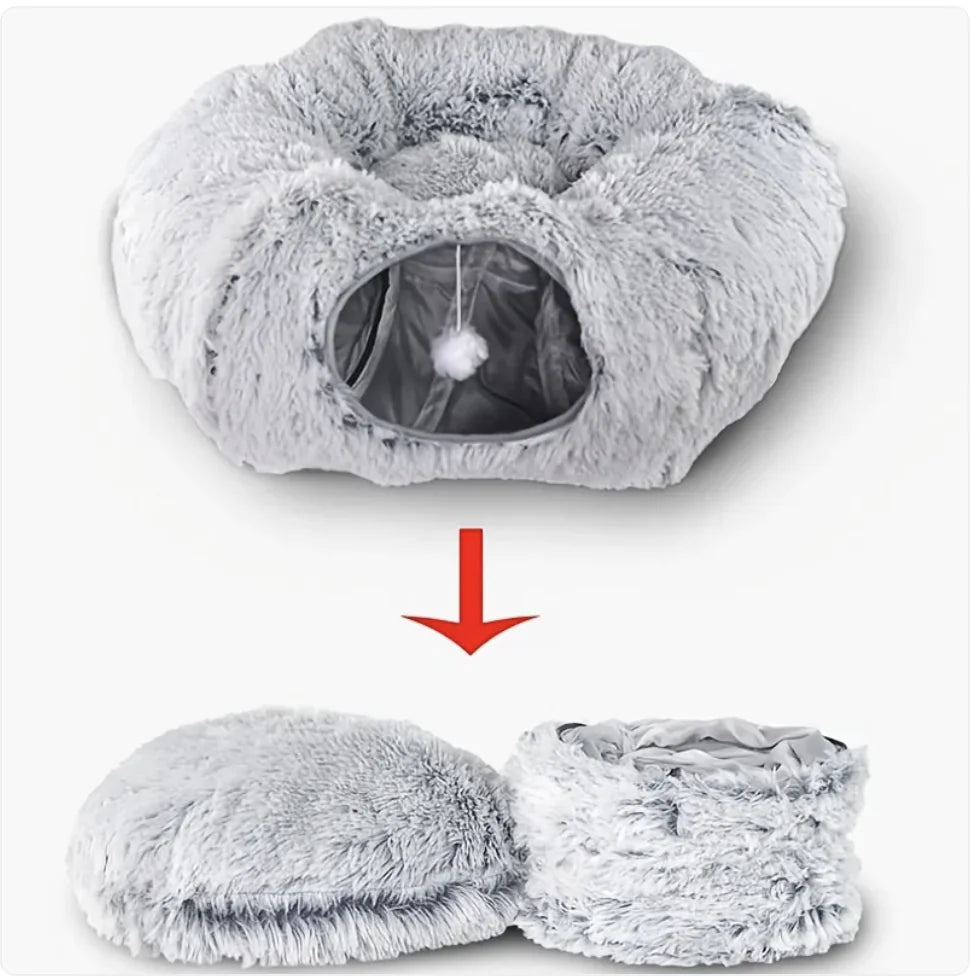 SnuggleSoft Cat Haven - Foldable Winter Tunnel & Nest
