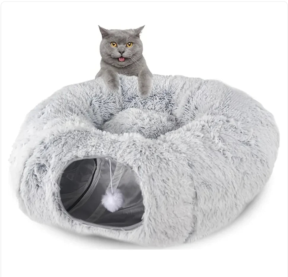 SnuggleSoft Cat Haven - Foldable Winter Tunnel & Nest