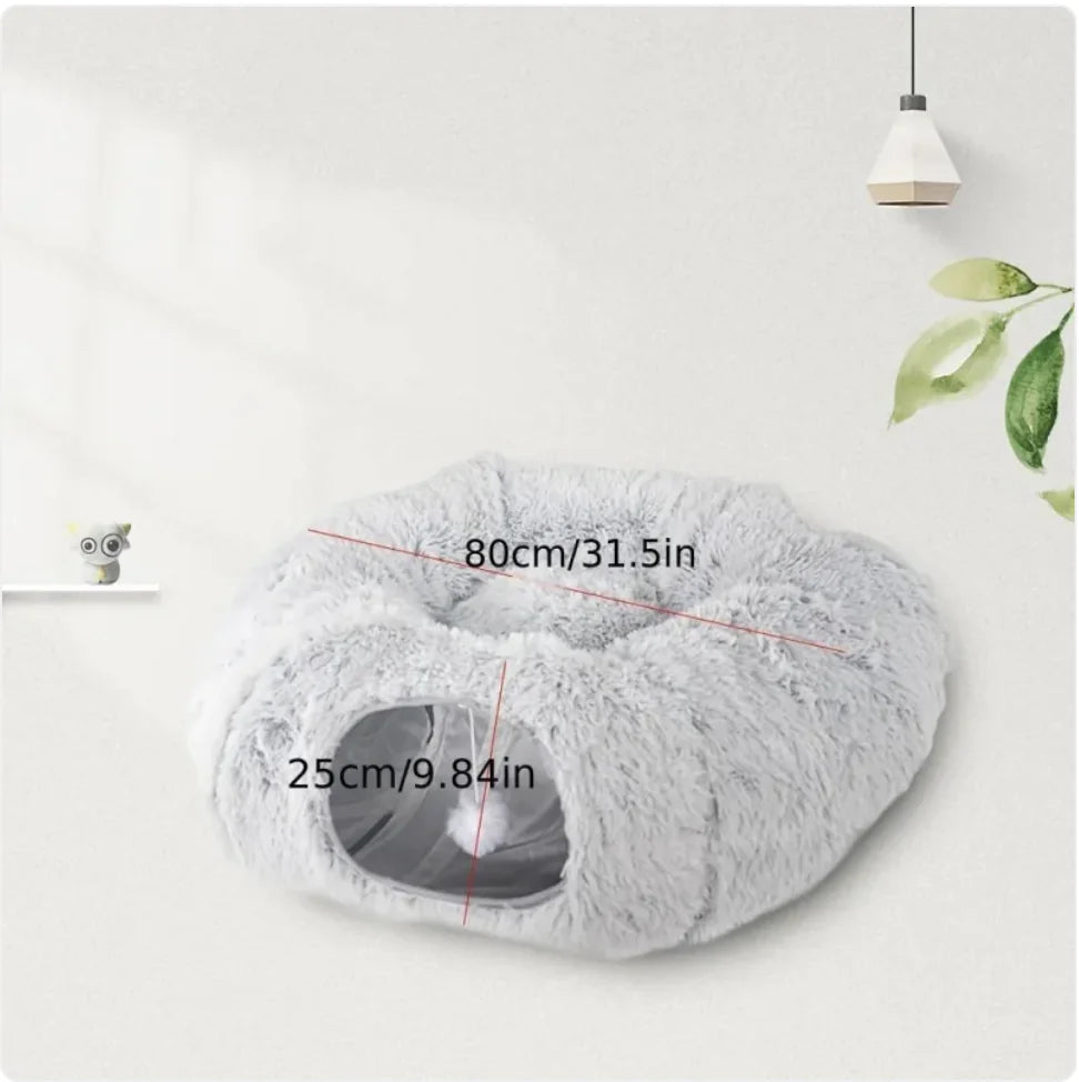 SnuggleSoft Cat Haven - Foldable Winter Tunnel & Nest